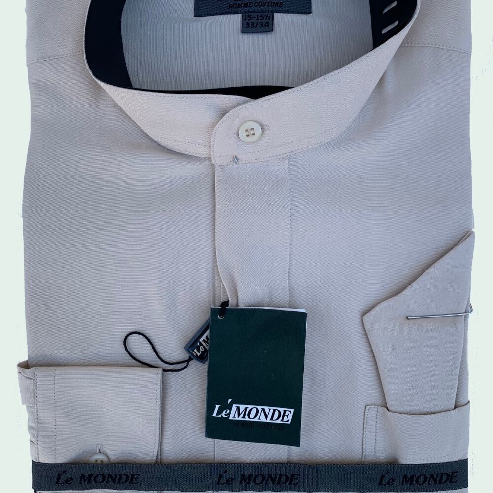 LE MONDE Homme Couture Bandit Collar Casual Shirt Tope Color 15- 15.5 33/34